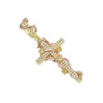 Luxury Thorned Rose Cross Moissanite Pendant