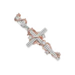 Luxury Thorned Rose Cross Moissanite Pendant