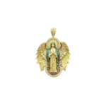 Luxury Blessed Mary Halo Winged Moissanite Pendant