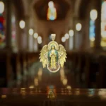 Luxury Blessed Mary Halo Winged Moissanite Pendant