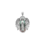 Luxury Blessed Mary Halo Winged Moissanite Pendant