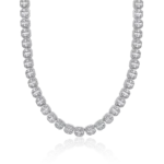 Fully Iced Moissanite Baguette Cluster Chain