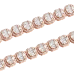 Fully Iced Moissanite Baguette Cluster Chain