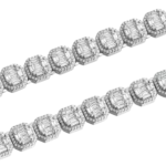Fully Iced Moissanite Baguette Cluster Chain