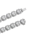 Fully Iced Moissanite Baguette Cluster Chain