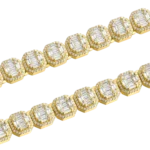 Fully Iced Moissanite Baguette Cluster Chain