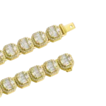 Fully Iced Moissanite Baguette Cluster Chain