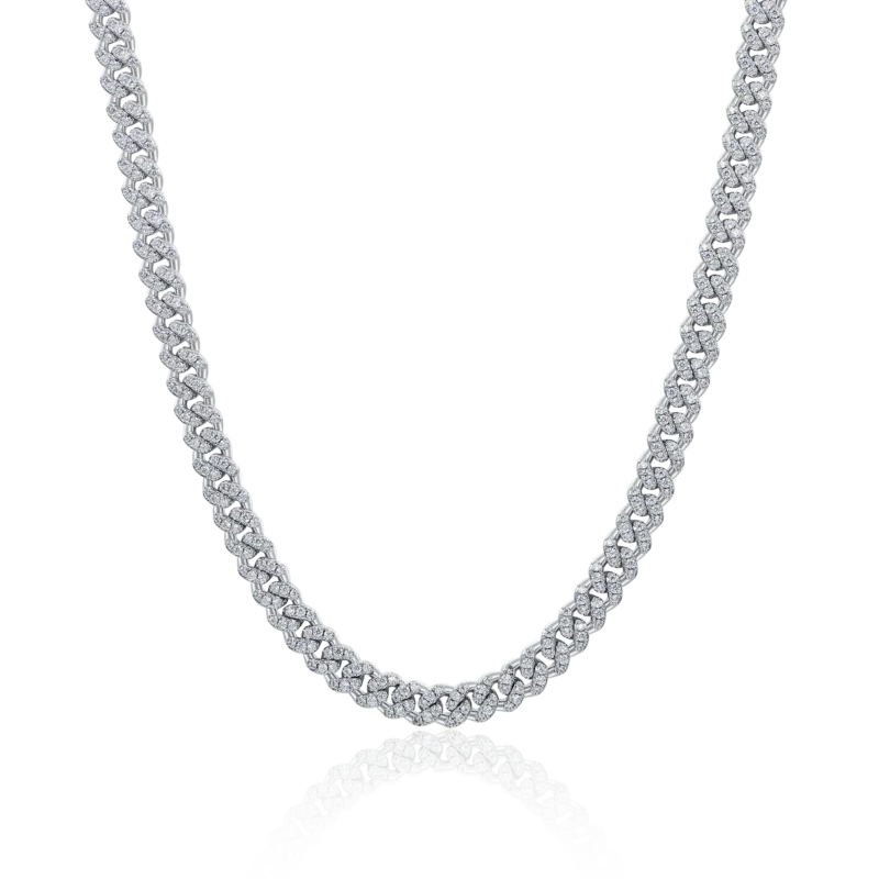 Premium Micro Round Cut Moissanite Chain – 6mm