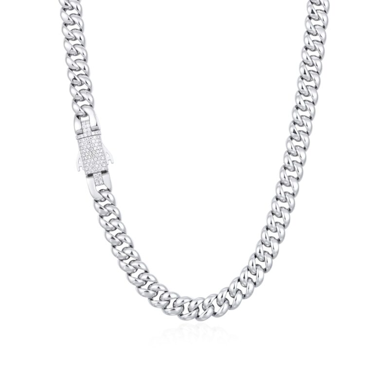 12mm Plain Gold Cuban Link Chain with Moissanite Clasp