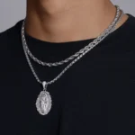 Saint Mary Floral Moissanite Pendant