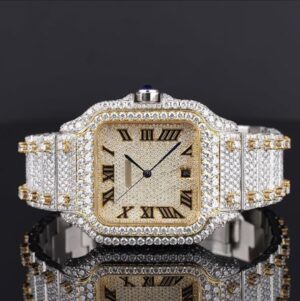 Moissanite Iced Out Roman Style Diamond Watch Automatic