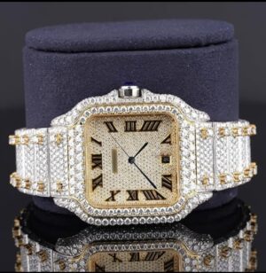 Moissanite Iced Out Roman Style Diamond Watch Automatic