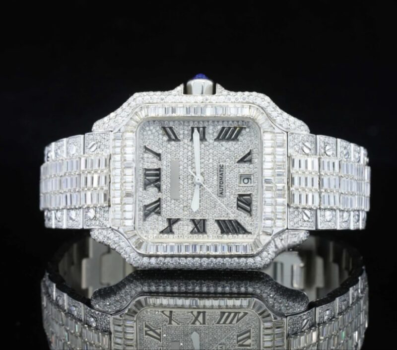 Moissanite Iconic Roman Number Hip Hop Iced Out Watch