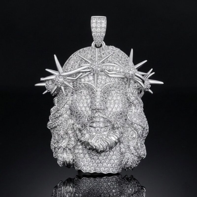 Oplus_16908288 Diamond Chirst Jesus Piece Fully Iced Pendant
