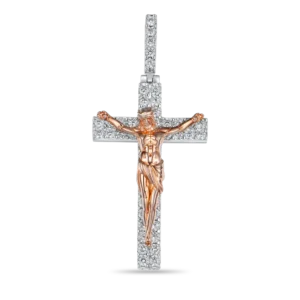 Elegant Crucifixion of Jesus Moissanite Pendant – Small