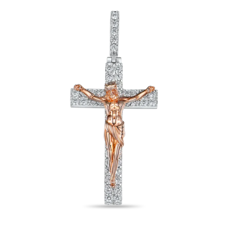 Elegant Crucifixion of Jesus Moissanite Pendant – Small