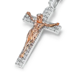 Elegant Crucifixion of Jesus Moissanite Pendant – Small