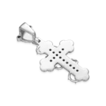 Iced Thorned Blossom Cross Moissanite Pendant – Small