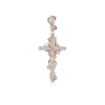 Luxury Thorned Rose Cross Moissanite Pendant