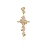 Luxury Thorned Rose Cross Moissanite Pendant