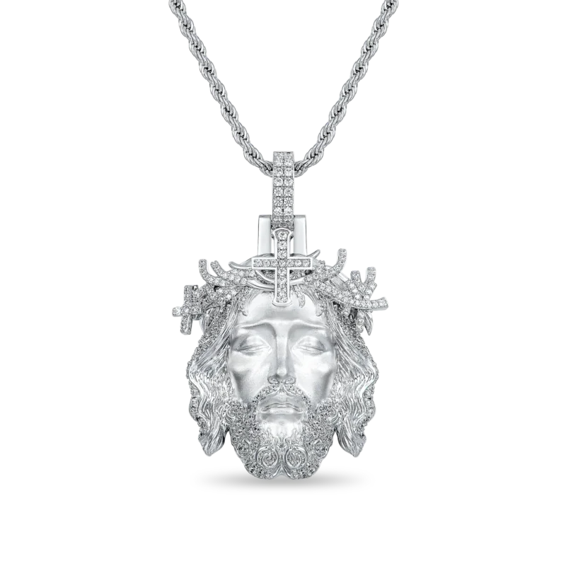 Diamond Jesus Piece Iced Moissanite Pendant