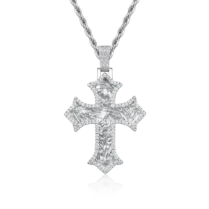 Sacred Devotion Cross Medium Moissanite Pendant