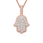 Iced Brilliance Layered Hamsa Pendant