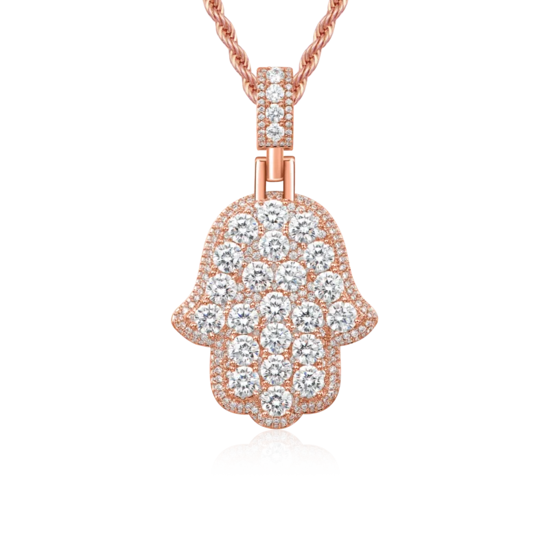 P24117CZR00-1 Iced Brilliance Layered Hamsa Pendant