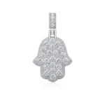Iced Brilliance Layered Hamsa Pendant