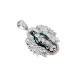 Luxury Blessed Mary Halo Winged Moissanite Pendant