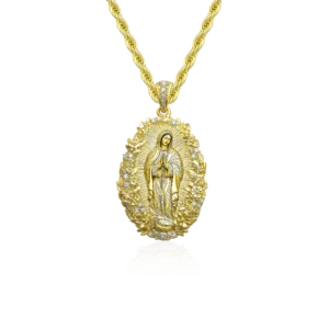 Saint Mary Floral Moissanite Pendant