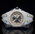 Two Tone Fully Iced Out Uniquely Crafted Automatic Moissanite Watch For Men