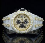 Two Tone Fully Iced Out Uniquely Crafted Automatic Moissanite Watch For Men