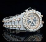 Two Tone Fully Iced Out Uniquely Crafted Automatic Moissanite Watch For Men