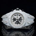 Two Tone Fully Iced Out Uniquely Crafted Automatic Moissanite Watch For Men