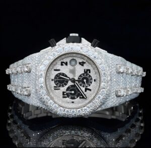 Two Tone Fully Iced Out Uniquely Crafted Automatic Moissanite Watch For Men