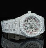Iced Out Red Arabic Number With Automatic Movement Moissanite Watch