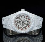 Iced Out Red Arabic Number With Automatic Movement Moissanite Watch