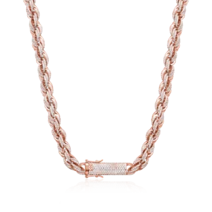 Rope Chain with Moissanite Clasp – 10mm