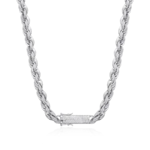 Rope Chain with Moissanite Clasp – 10mm