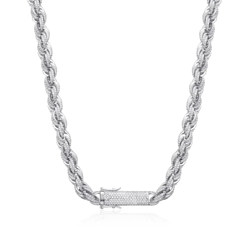 SC25SW00620-8 Rope Chain with Moissanite Clasp – 10mm