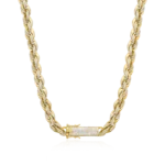 Rope Chain with Moissanite Clasp – 6mm