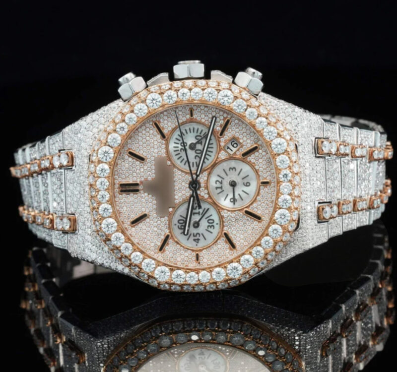 Moissanite Iced Out Bust Down Diamond Automatic Watch