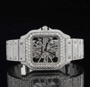 Moissanite Automatic Transparent Hip Hop Style Diamond Watch