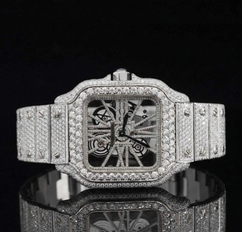 colour 3 Moissanite Automatic Transparent Hip Hop Style Diamond Watch