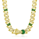 WONG Ⅱ Ridge Iced Jade Beads 15mm Cuban Chain Necklace