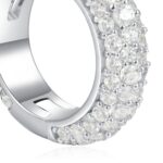 Luxury Round Pavé Moissanite S925 Hoop Earrings
