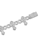 Moissanite Infinity Link Emerald Cut Cross 8mm Bracelet