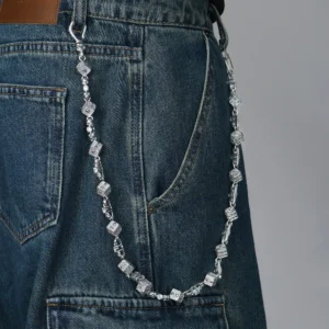 Luxury Moissanite Skull Dice Chain & Wallet Chain