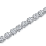 Luxury Baguette Clustered Moissanite Bracelet – 8mm